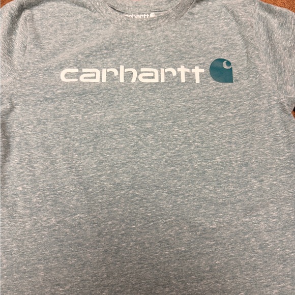 Carhartt Kids Heather Heathered Teal Long Sleeve Tee Unisex Small/8 - Picture 2 of 4